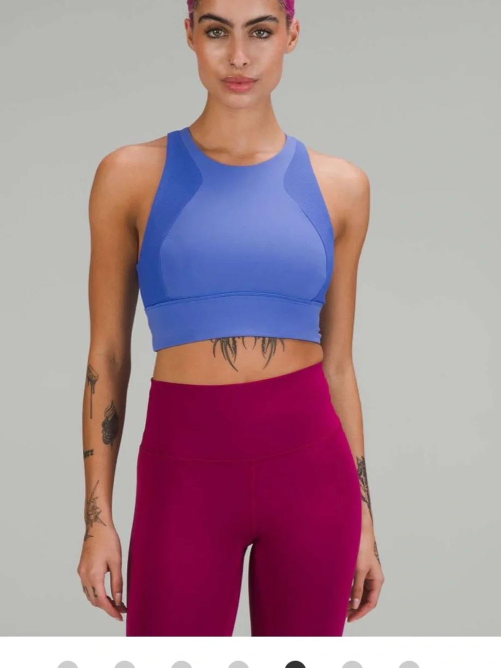 Lululemon Women’s Everlux High Neck Train Wild Indigo Bra | Size 8